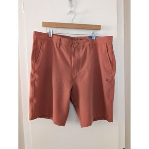 Hurley Mens 36 Hybrid Walkshorts Quick Dry 4-Way Stretch Rust Orange Knee Length
